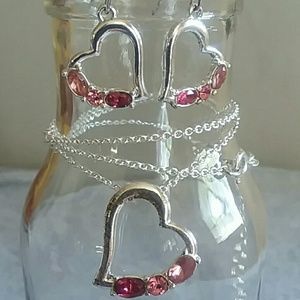 Heart earring necklace set.